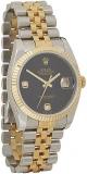 Rolex Pre-Loved Stainless Steel & 18K Yellow Gold Onyx Diamond Datejust 116233 36mm, Black