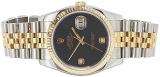 Rolex Pre-Loved Stainless Steel & 18K Yellow Gold Onyx Diamond Datejust 116233 36mm, Black