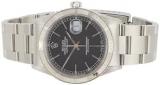 Rolex Pre-Loved Stainless Steel Datejust Turn-O-Graph 16264 36mm, Black