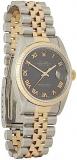 Rolex Pre-Loved Stainless Steel & 18K Yellow Gold Pyramid Datejust 16233 36mm, Black