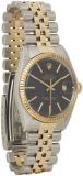 Rolex Pre-Loved Stainless Steel & 18K Gold Tapestry Datejust 16013 36mm, Black