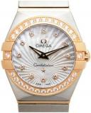 Omega Constellation Mother of Pearl Diamond Dial Brushed Steel Ladies Watch 123.25.24.60.55.002