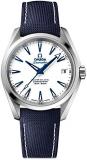 Omega Seamaster Aqua Terra Automatic White Dial Blue Nylon Men's Watch 231923921...