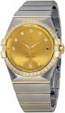 Omega Constellation Champagne Dial Steel and 18kt Yellow Gold Diamond Men's Watch 12325352058001