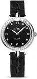 Omega De Ville Prestige Black Dial Black Leather Quartz Ladies Watch 424.18.27.6...