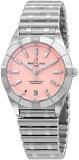 Breitling Chronomat Quartz Chronometer Diamond Pink Dial Ladies Watch A77310101K...