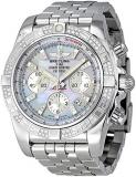 Breitling Chronomat 44 Mother of Pearl Diamond Mens Watch AB0110AA-G686SS
