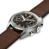 Hamilton Watch Khaki Aviation Pilot Pioneer Mechanical Chrono | Swiss Made | 40mm Stainless Steel Case | Black Dial Analog Watch | Brown Leather Strap (Model: H76409530)