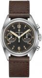 Hamilton Watch Khaki Aviation Pilot Pioneer Mechanical Chrono | Swiss Made | 40mm Stainless Steel Case | Black Dial Analog Watch | Brown Leather Strap (Model: H76409530)