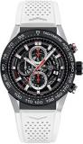 TAG Heuer Carrera Black Skeleton Dial with White Rubber Strap Men's Watch CAR2A1Z.FT6051
