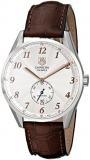 TAG Heuer Men's 'Carrera' Silver Dial Brown Leather Strap Watch WAS2112.FC6181